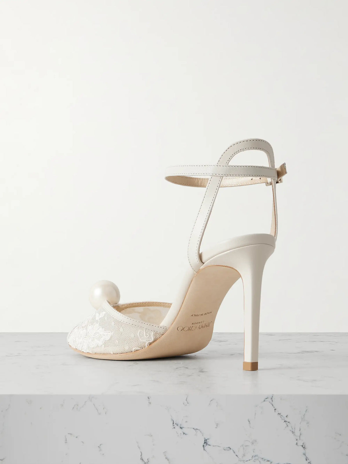 Sacora 85 Embellished Leather-trimmed Lace Sandals
