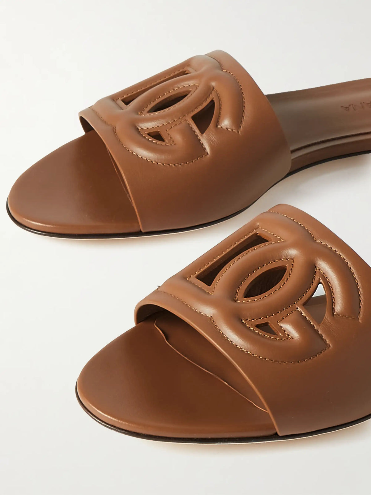 Bianca Cutout Leather Slides