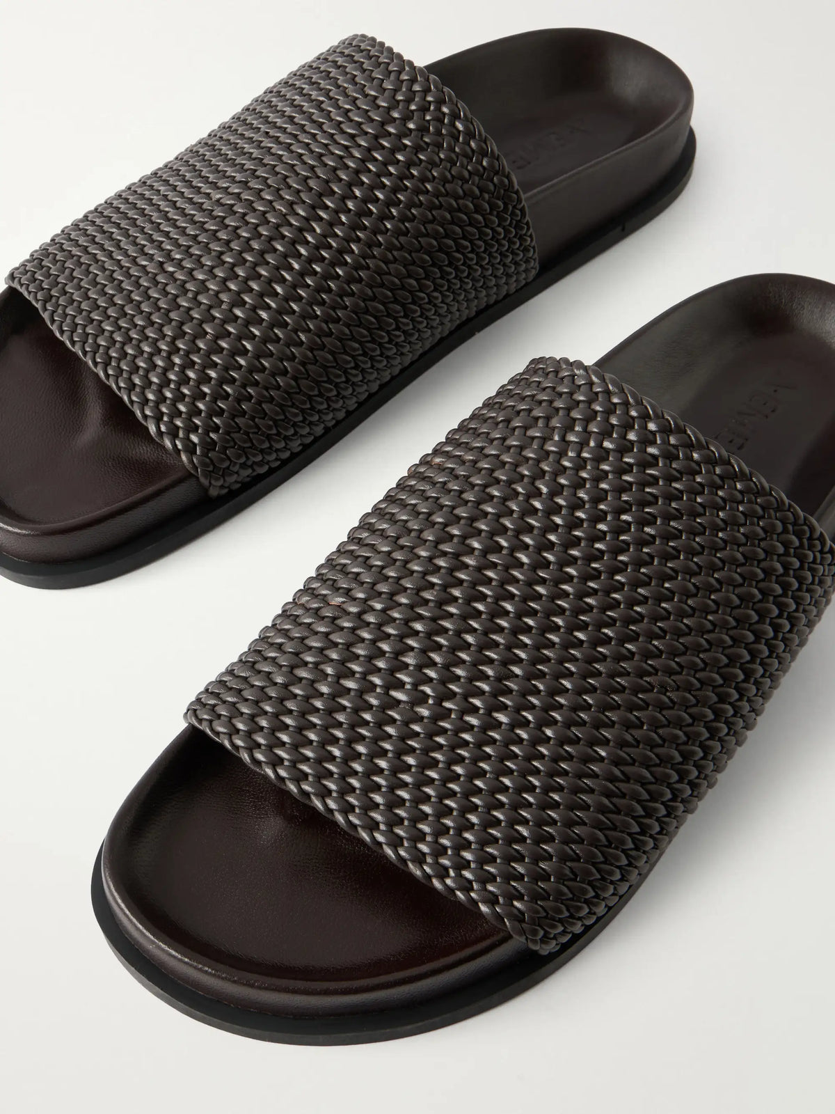 Luca Woven Leather Slides