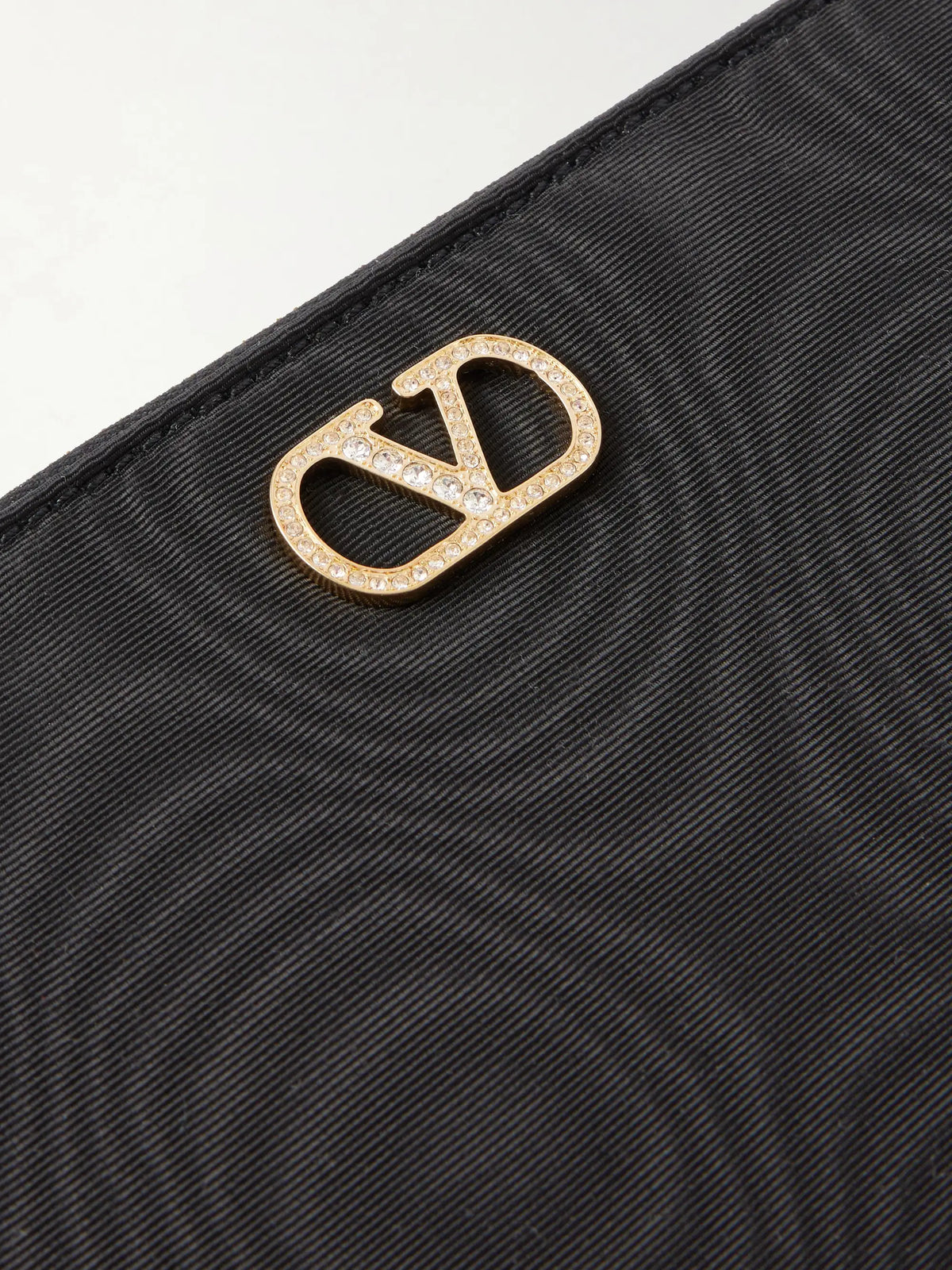 Vlogo Embellished Moire Clutch