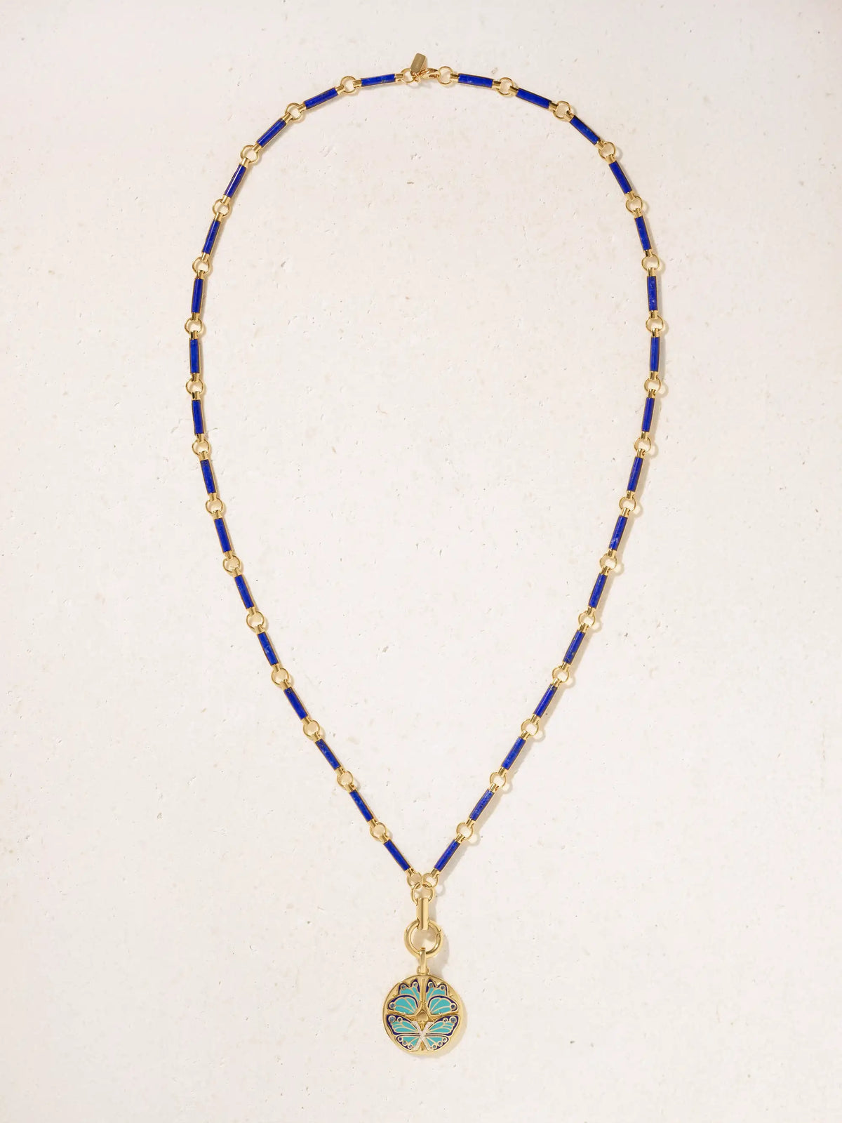 Reverie Element 18-karat Gold, Lapis Lazuli, Diamond And Enamel Necklace