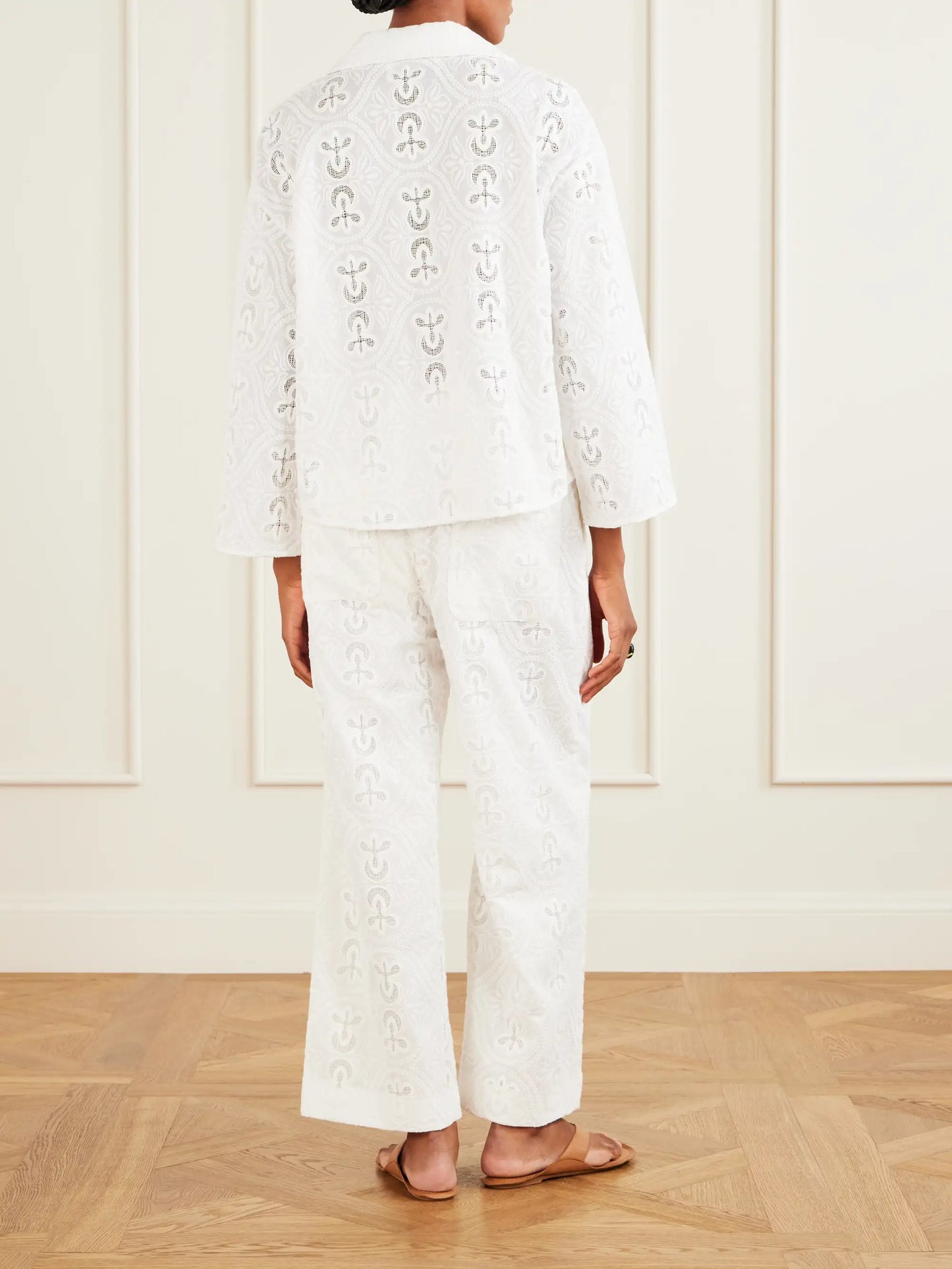 Leighton Floral-embroidered Cotton-blend Blouse