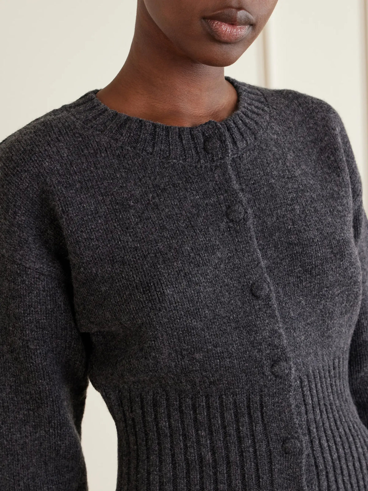 ST. AGNI Cropped Wool Cardigan