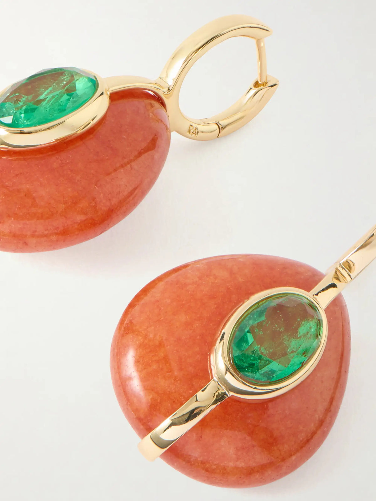 The Stone Pebble Gold-tone Carnelian And Crystal Earrings