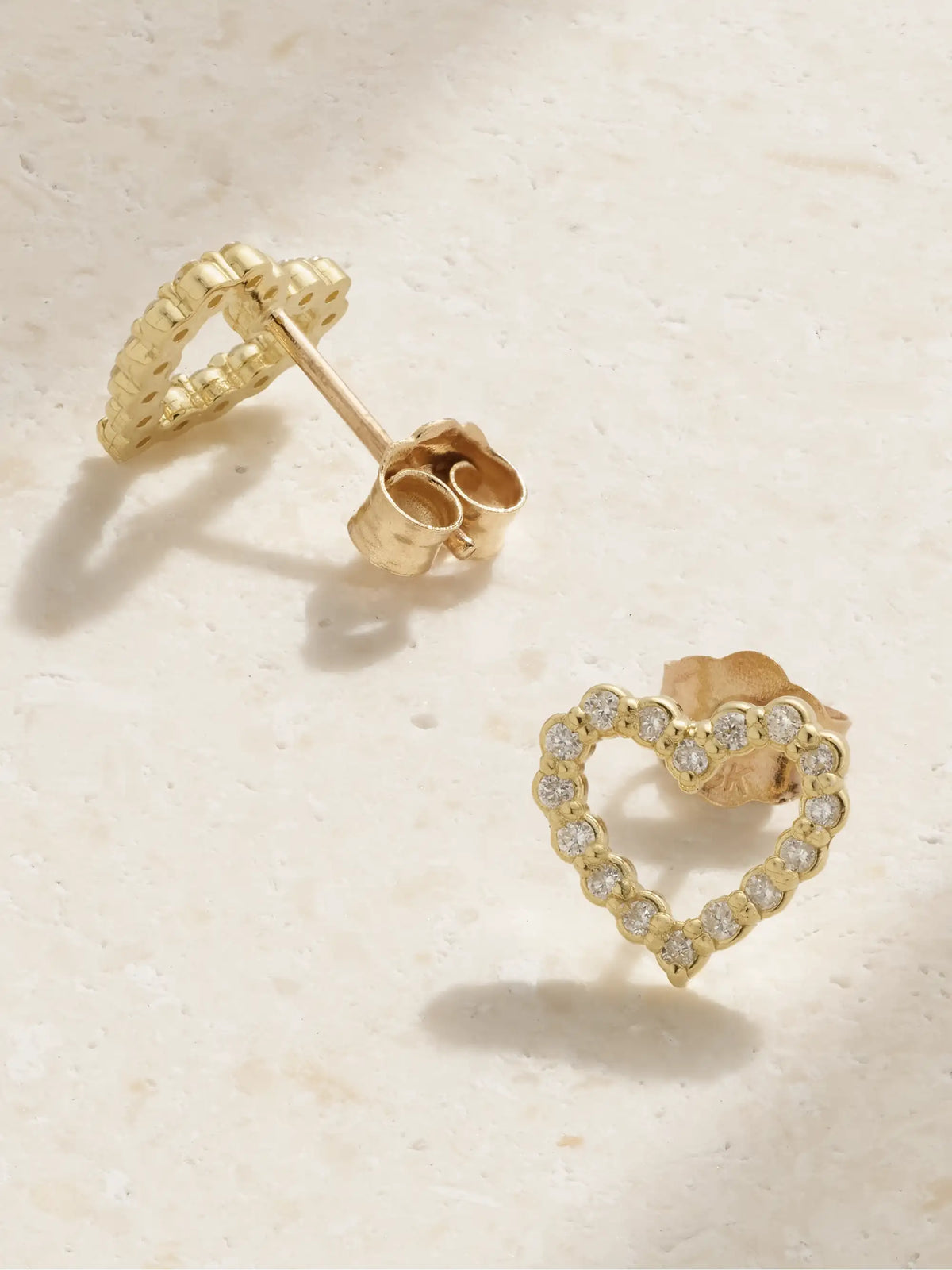 Open Heart 18-karat Gold Diamond Earrings