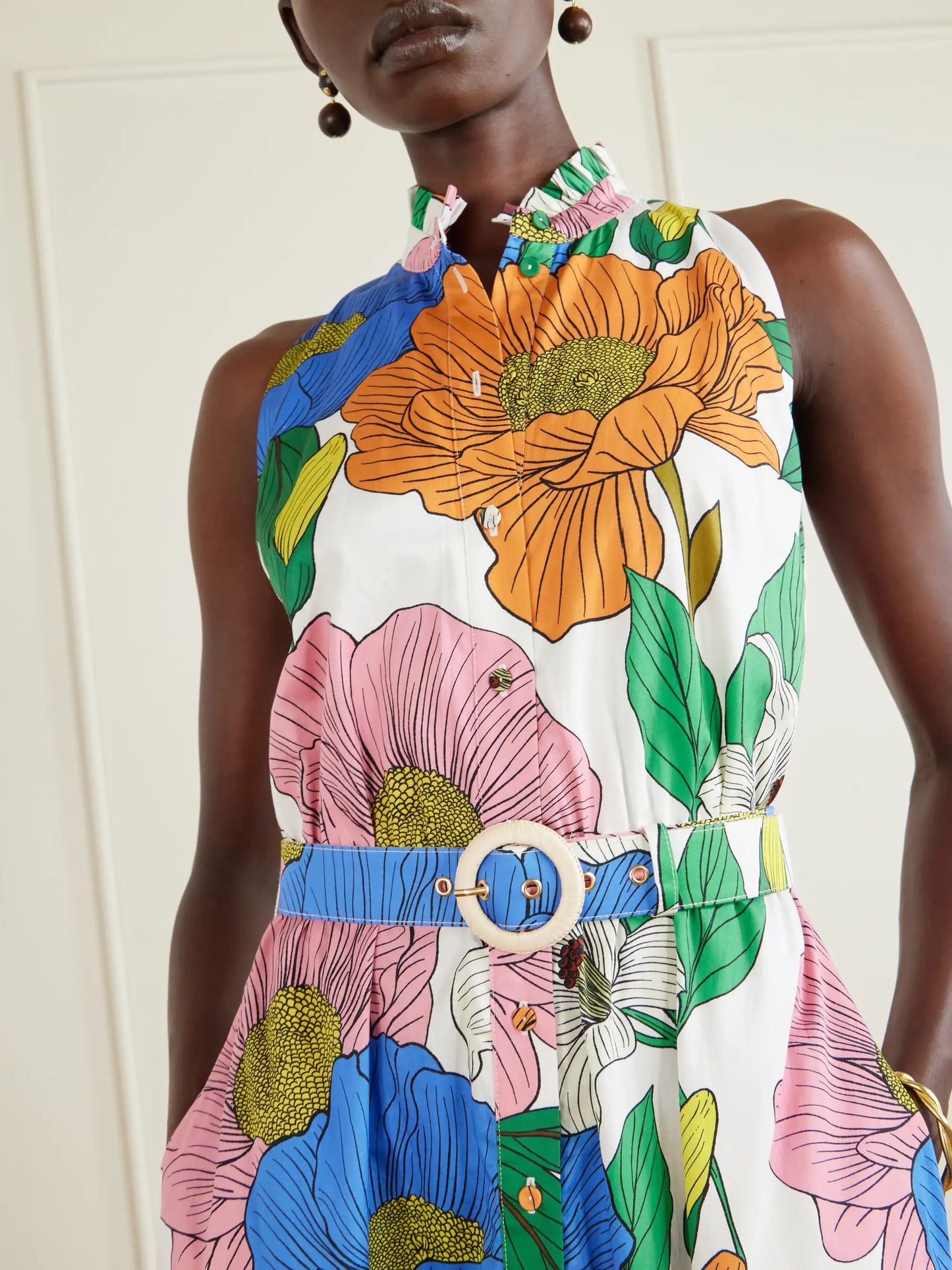 Biba Tiered Printed Cotton-poplin Maxi Dress