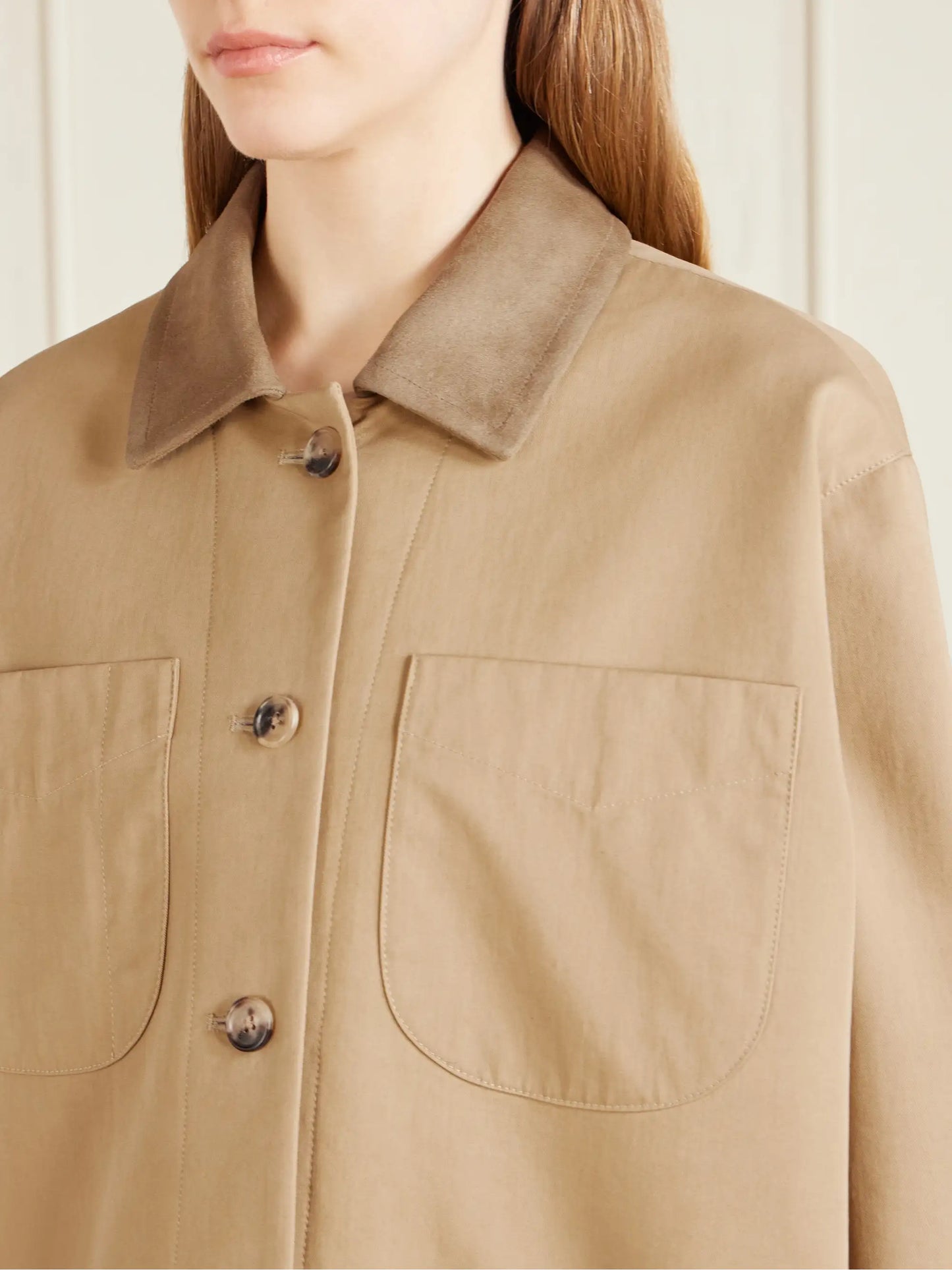 Wyatt Suede-trimmed Cotton-gabardine Jacket