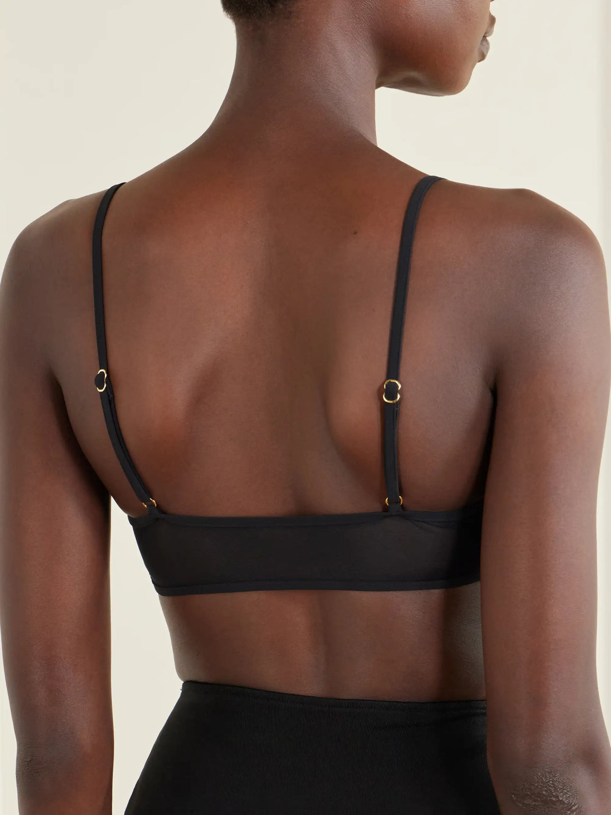 Peep Show Mesh-trimmed Bikini Top