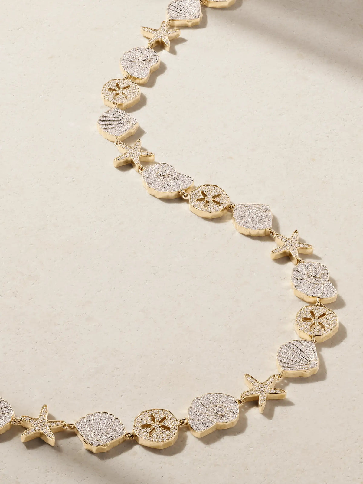 Sea Life 18-karat Yellow And White Gold Diamond Necklace