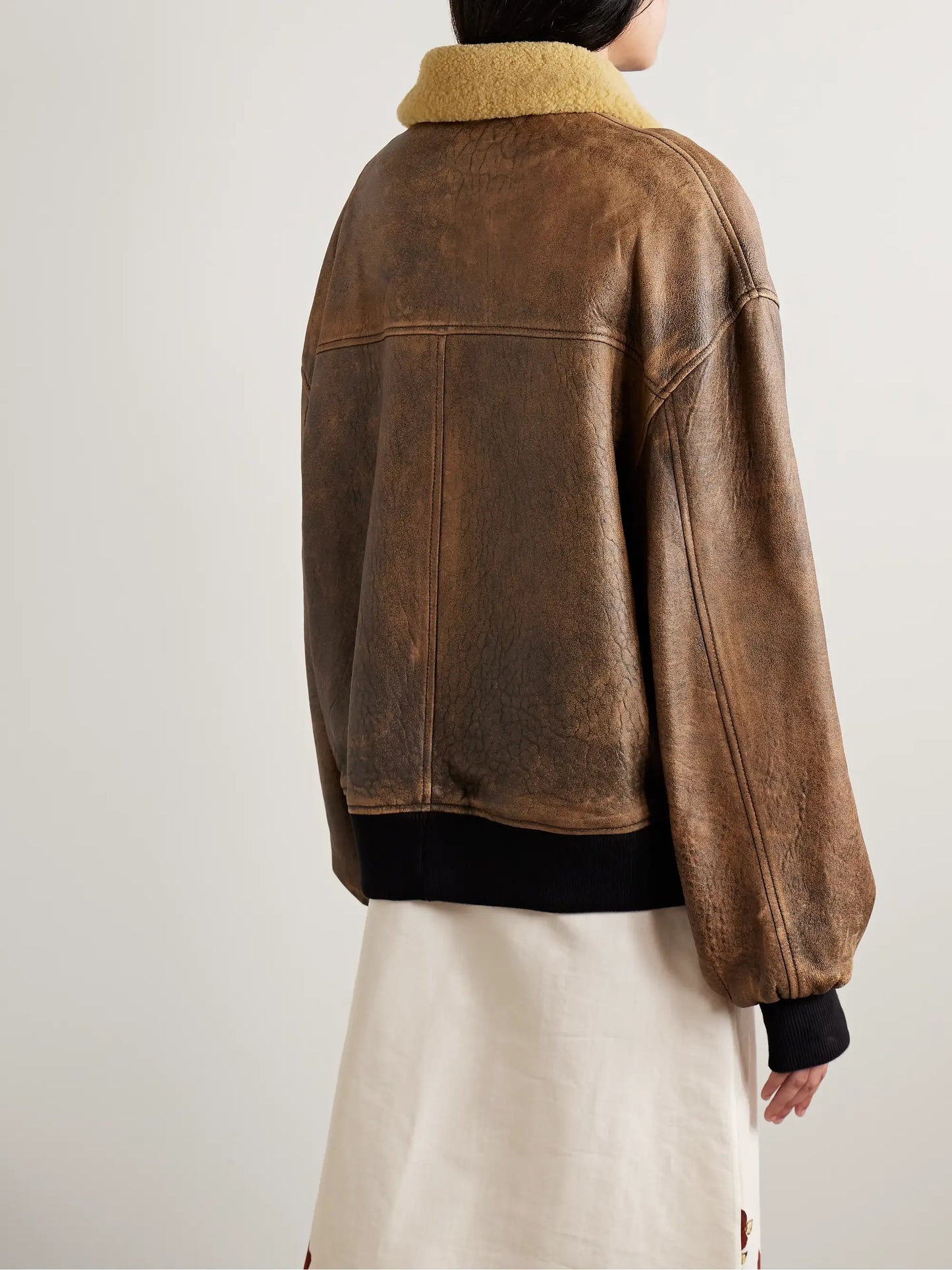Sandor Shearling-trimmed Leather Jacket