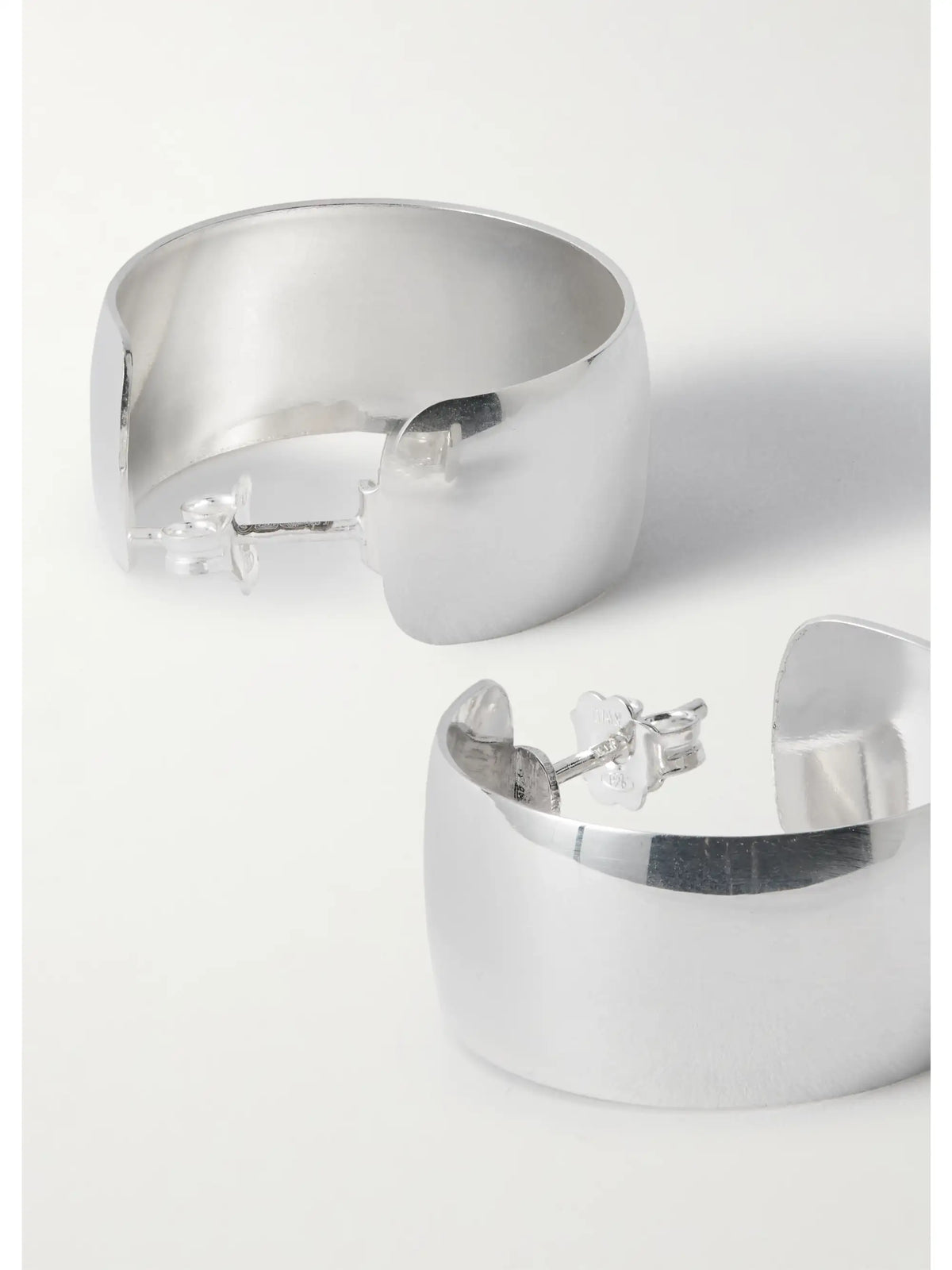 Midi Dome Sterling Silver Hoop Earrings