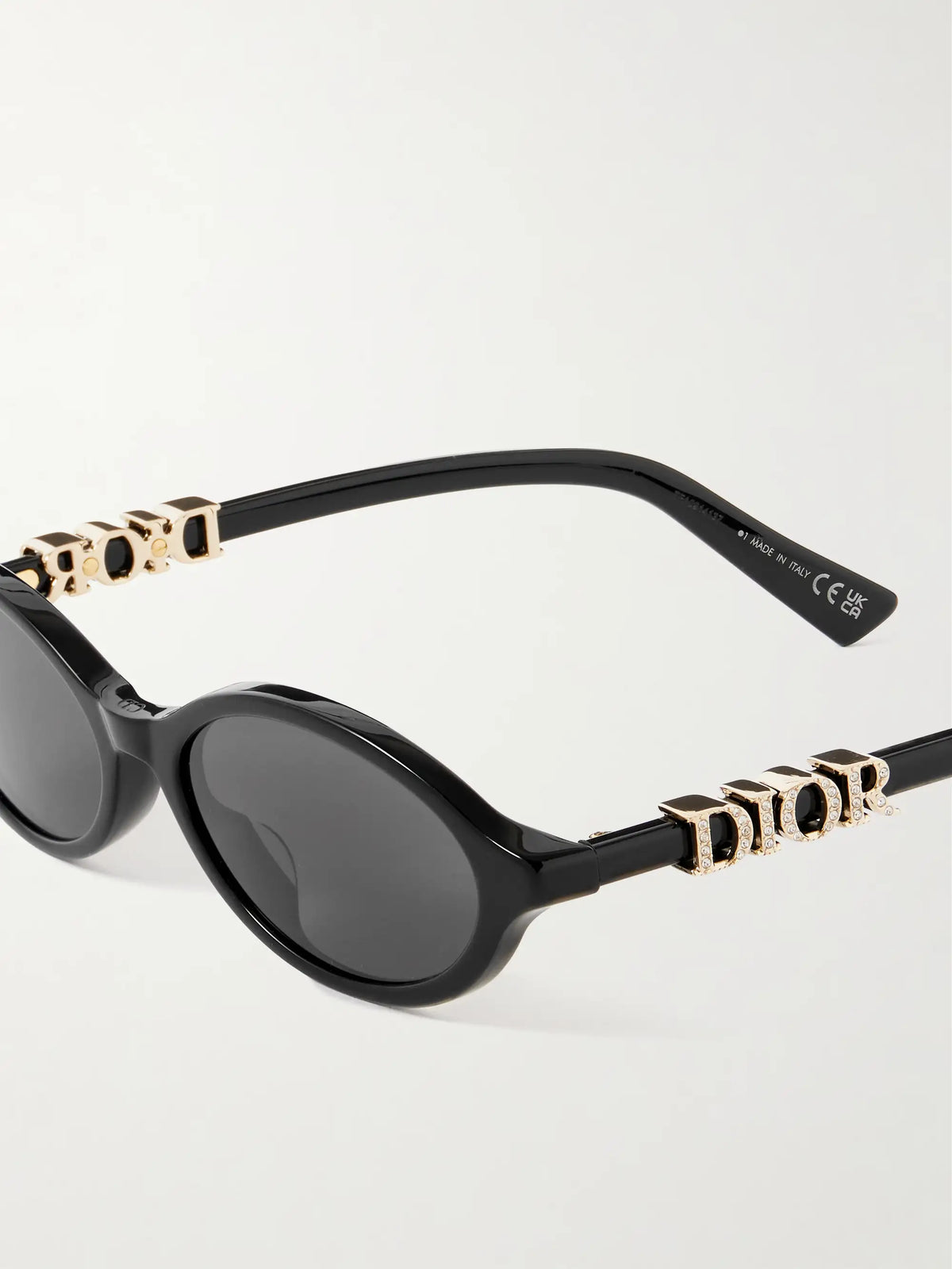 Diortreasure R1i Embellished Oval-frame Acetate Sunglasses