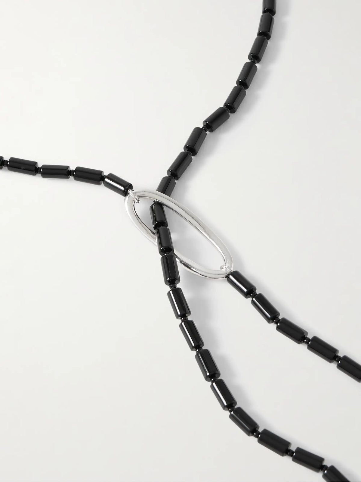 Annaya Sterling Silver Onyx Necklace