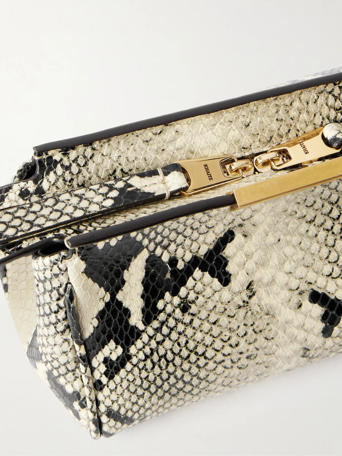Donna Snake-effect Leather Clutch