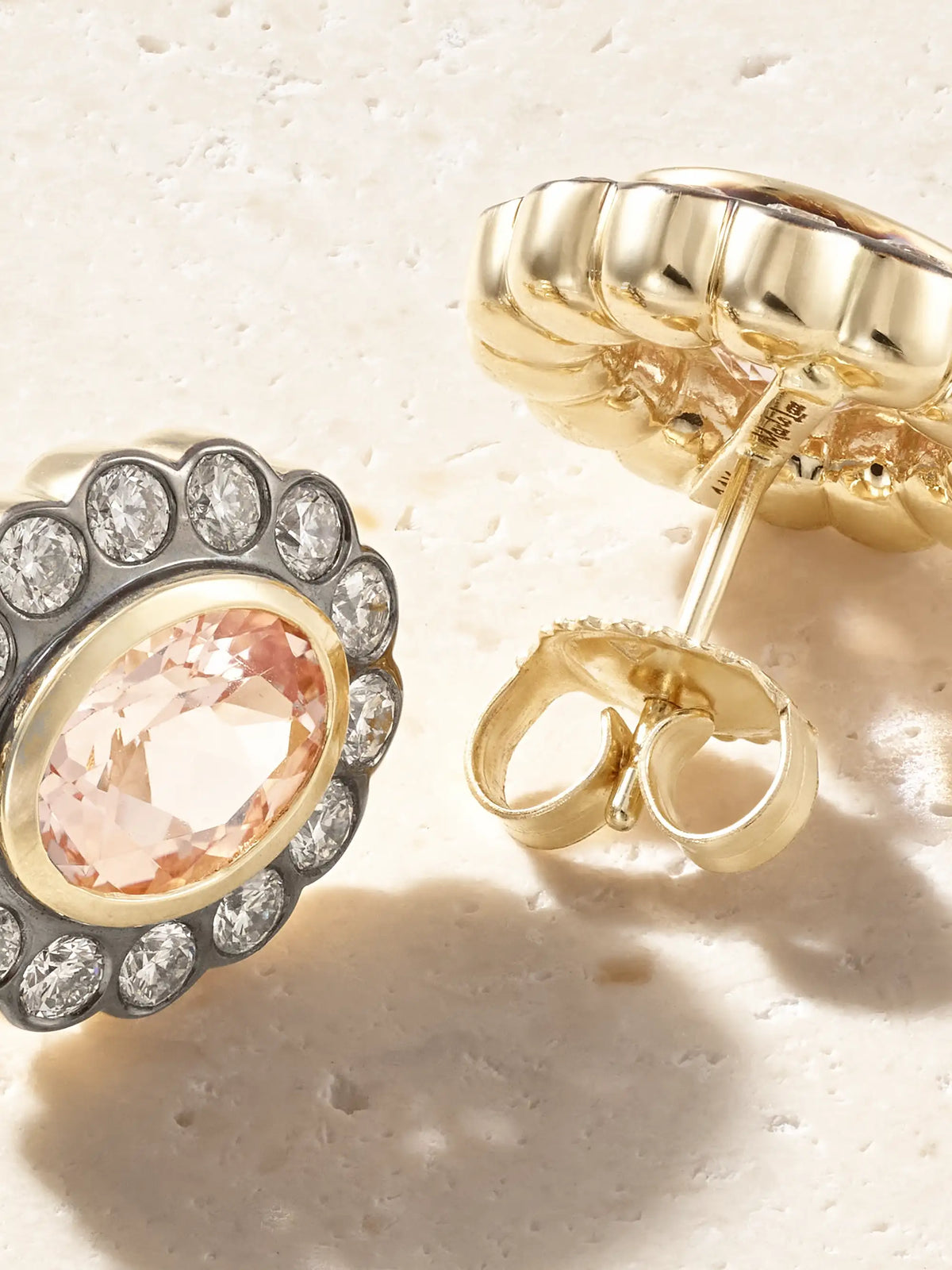Marlo Laz Lexie 14-karat Gold, Morganite And Diamond Earrings
