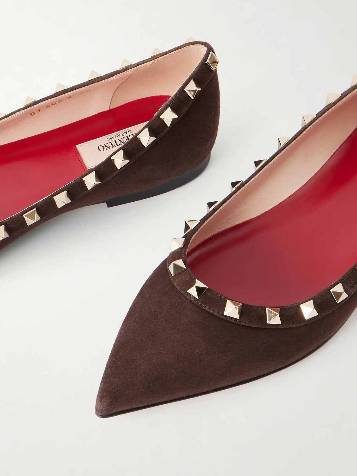 Rockstud Suede Ballet Flats