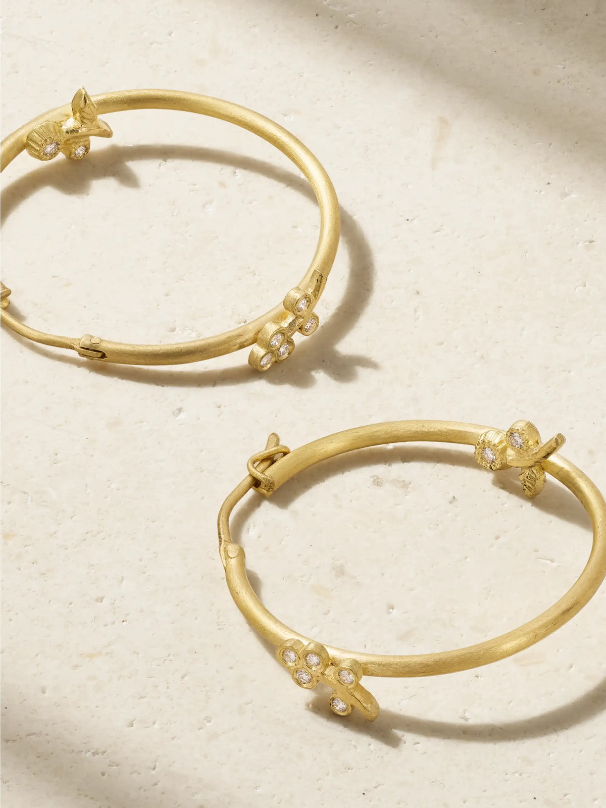 Lavender Medium 18-karat Gold Diamond Hoop Earrings