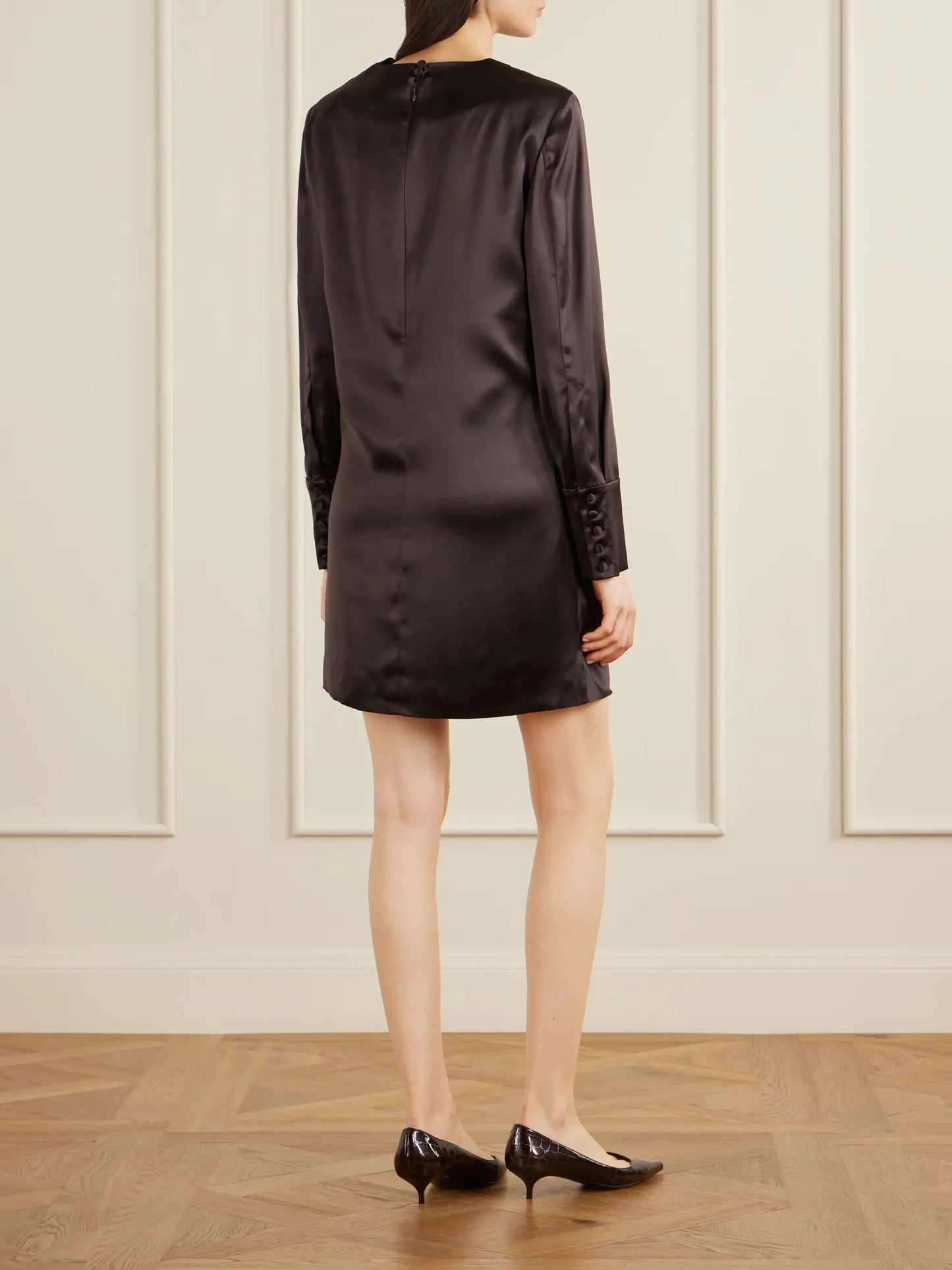 Amal Draped Silk-blend Satin Mini Dress