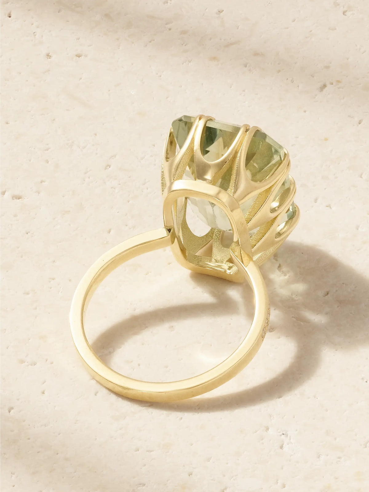 Solitaire 18-karat Gold, Amethyst And Diamond Ring