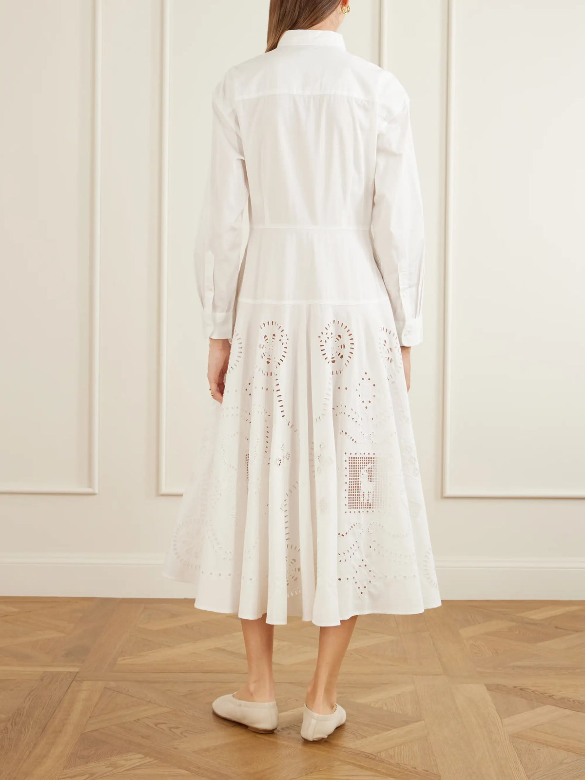 Broderie Anglaise Cotton Midi Dress