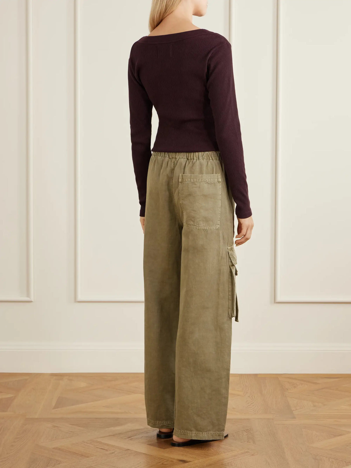 Andira Cotton And Linen Wide-leg Cargo Pants