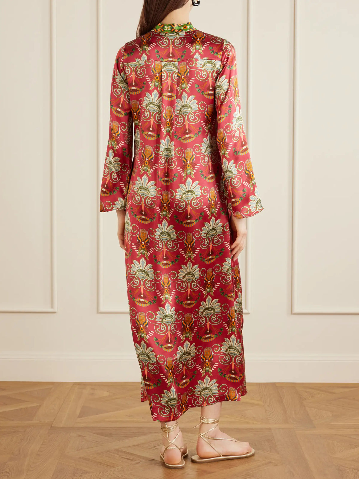 Emporio Sirenuse Jenna Printed Silk Midi Dress