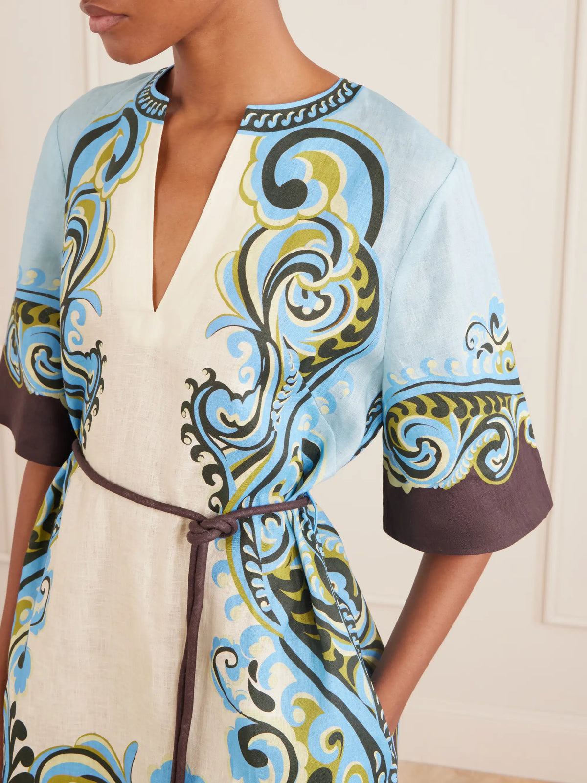 Natalia Printed Linen Mini Dress