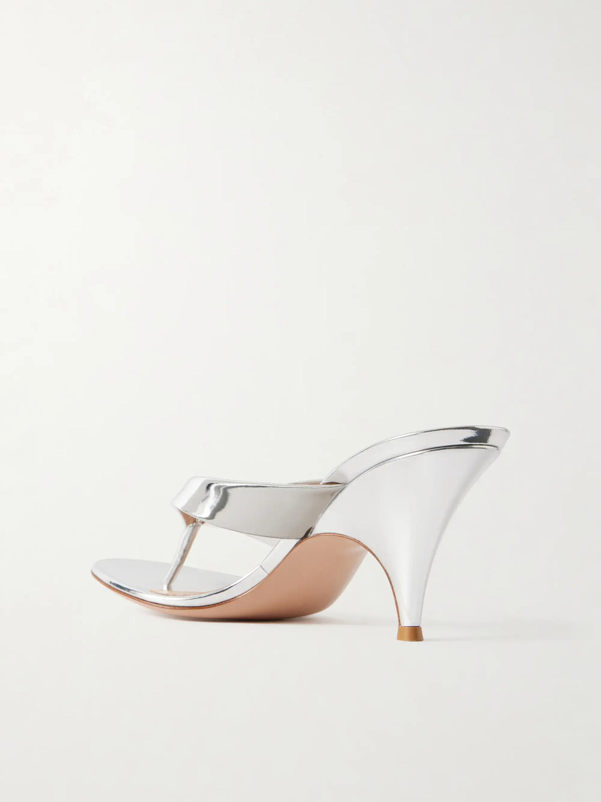Sofia 70 Metallic Leather Thong Sandals