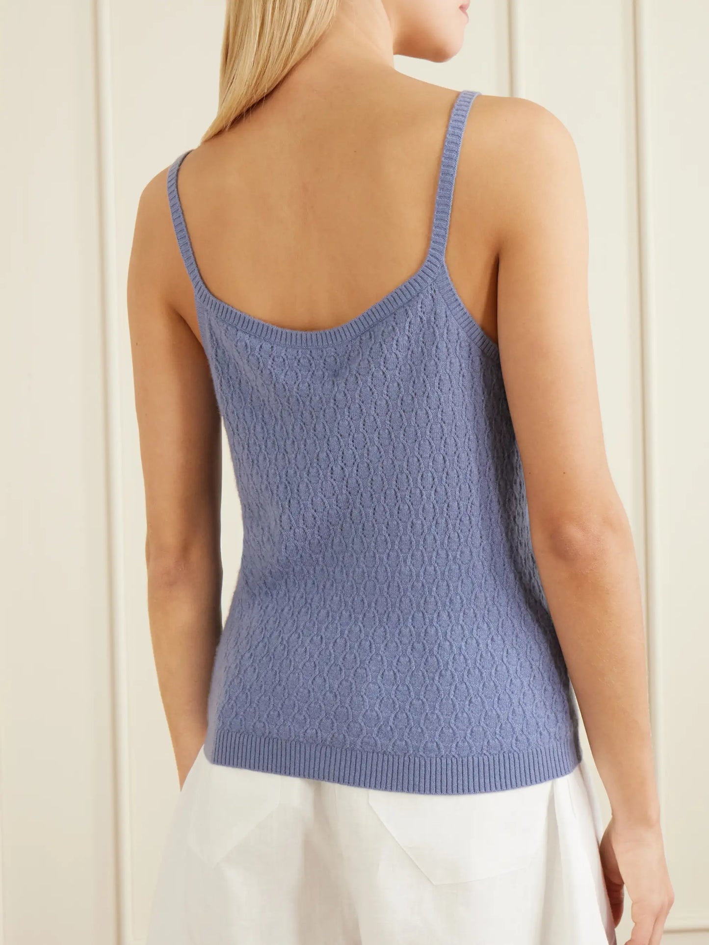 Fregene Pointelle Organic Cashmere Knit Tank
