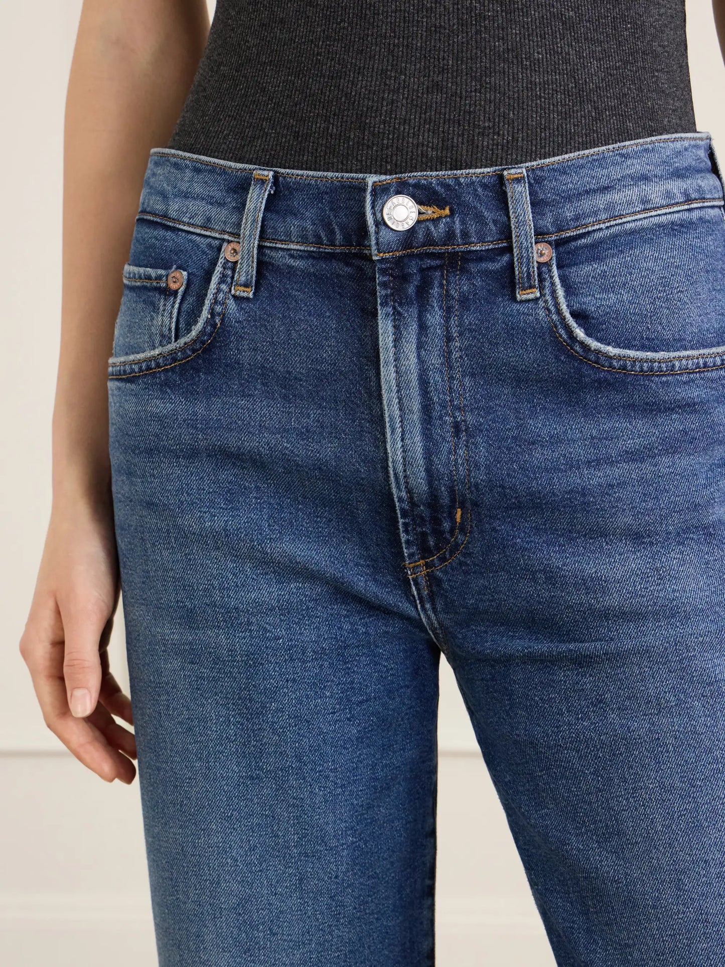 The Harper Crop Recycled Straight-leg Jeans