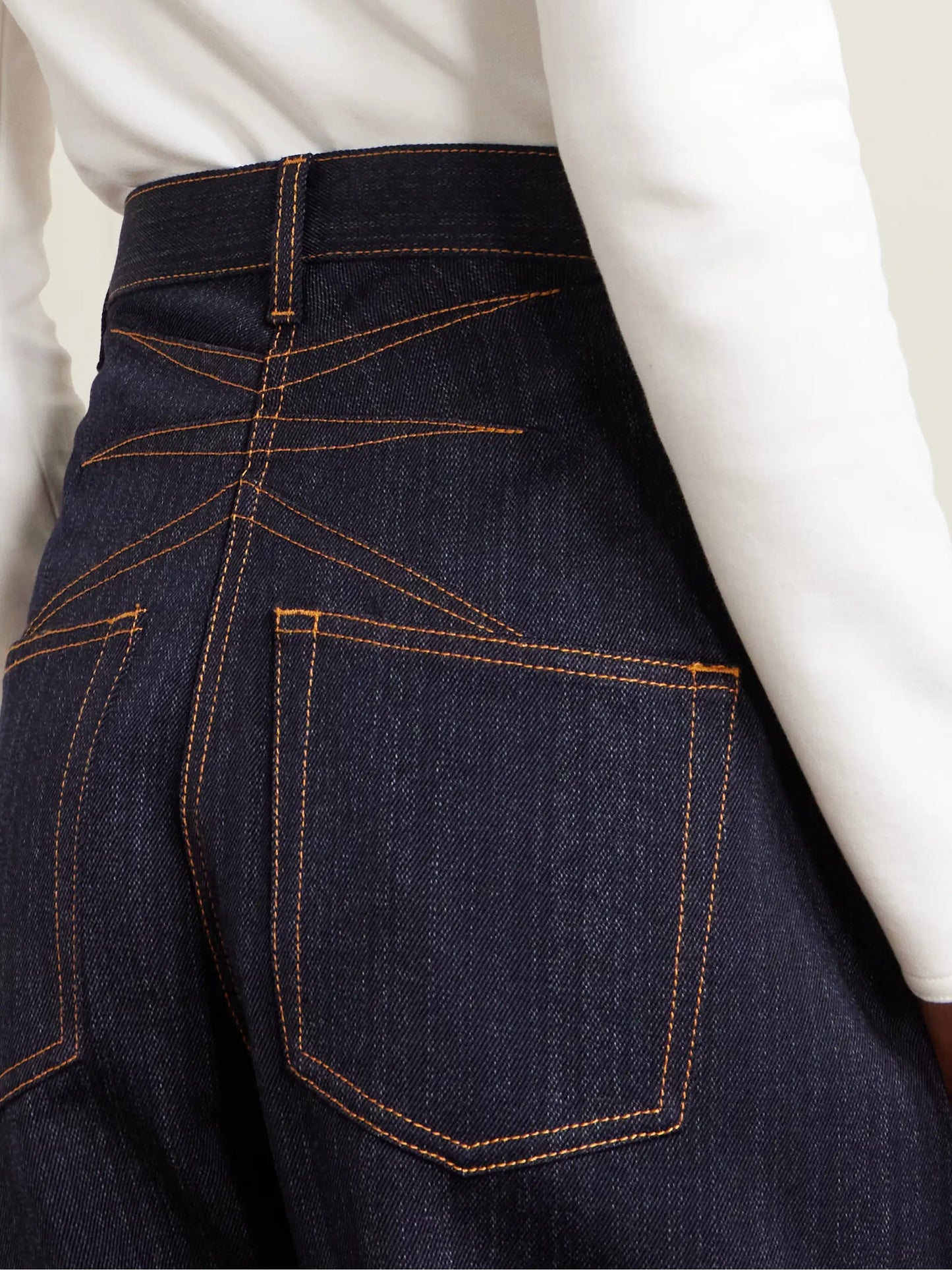 Denim High-rise Barrel-leg Jeans