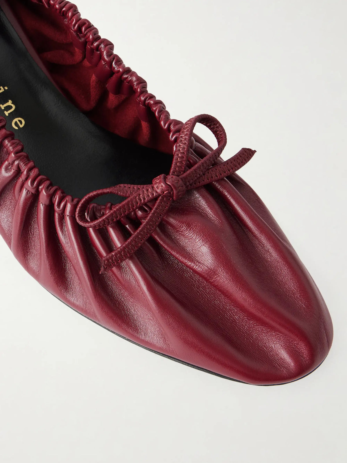 Gather Around 55 Bow-detailed Gathered Leather Pumps