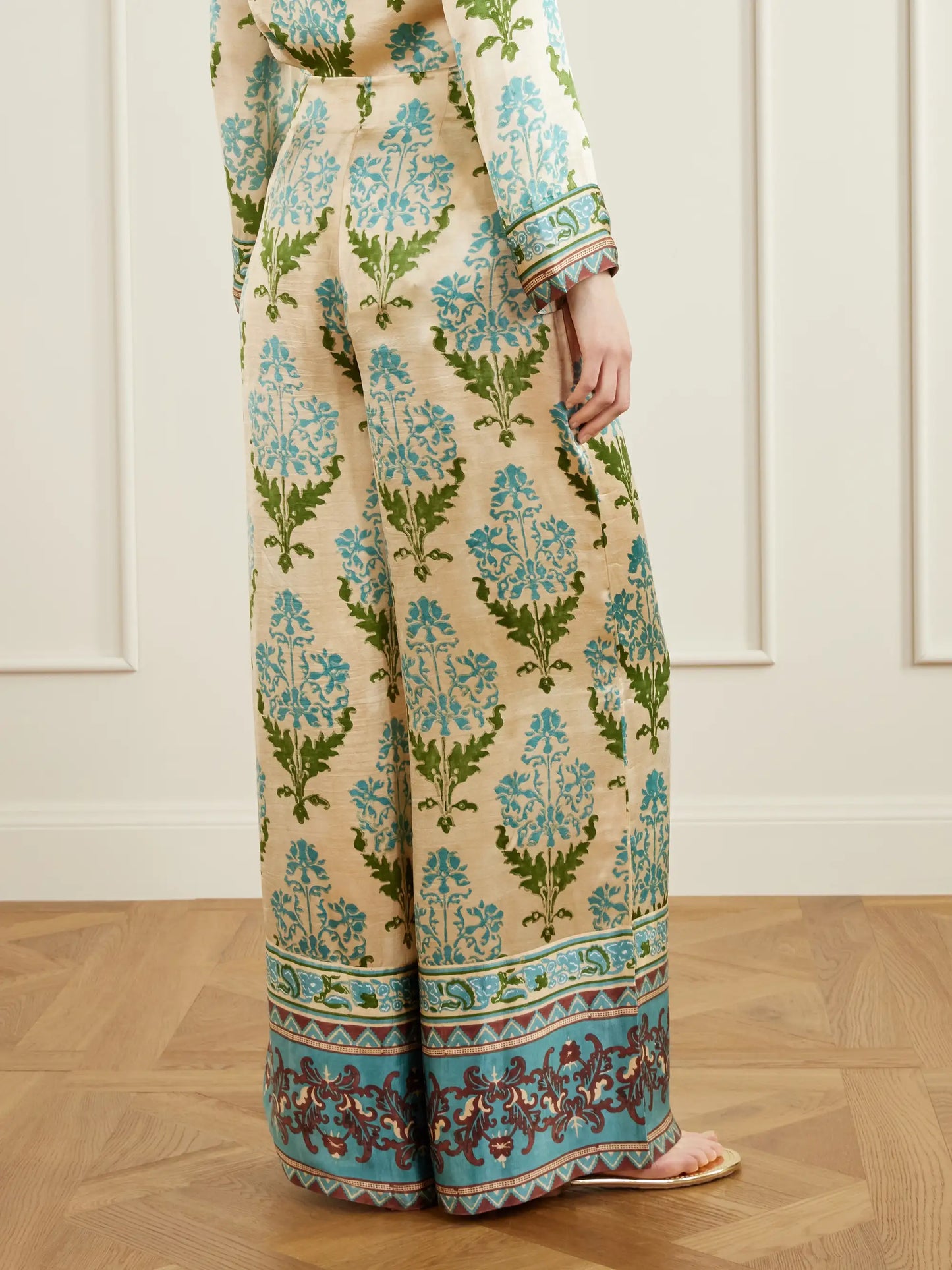 Stephan Floral-print Silk-satin Trousers