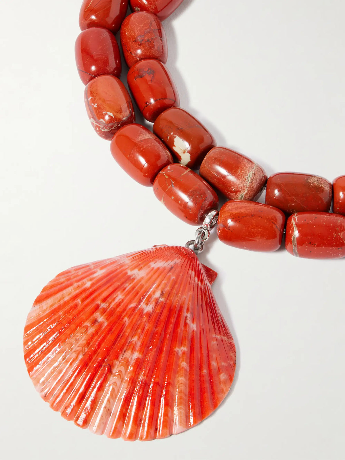 Luma Silver-tone, Jasper, Resin And Shell Necklace