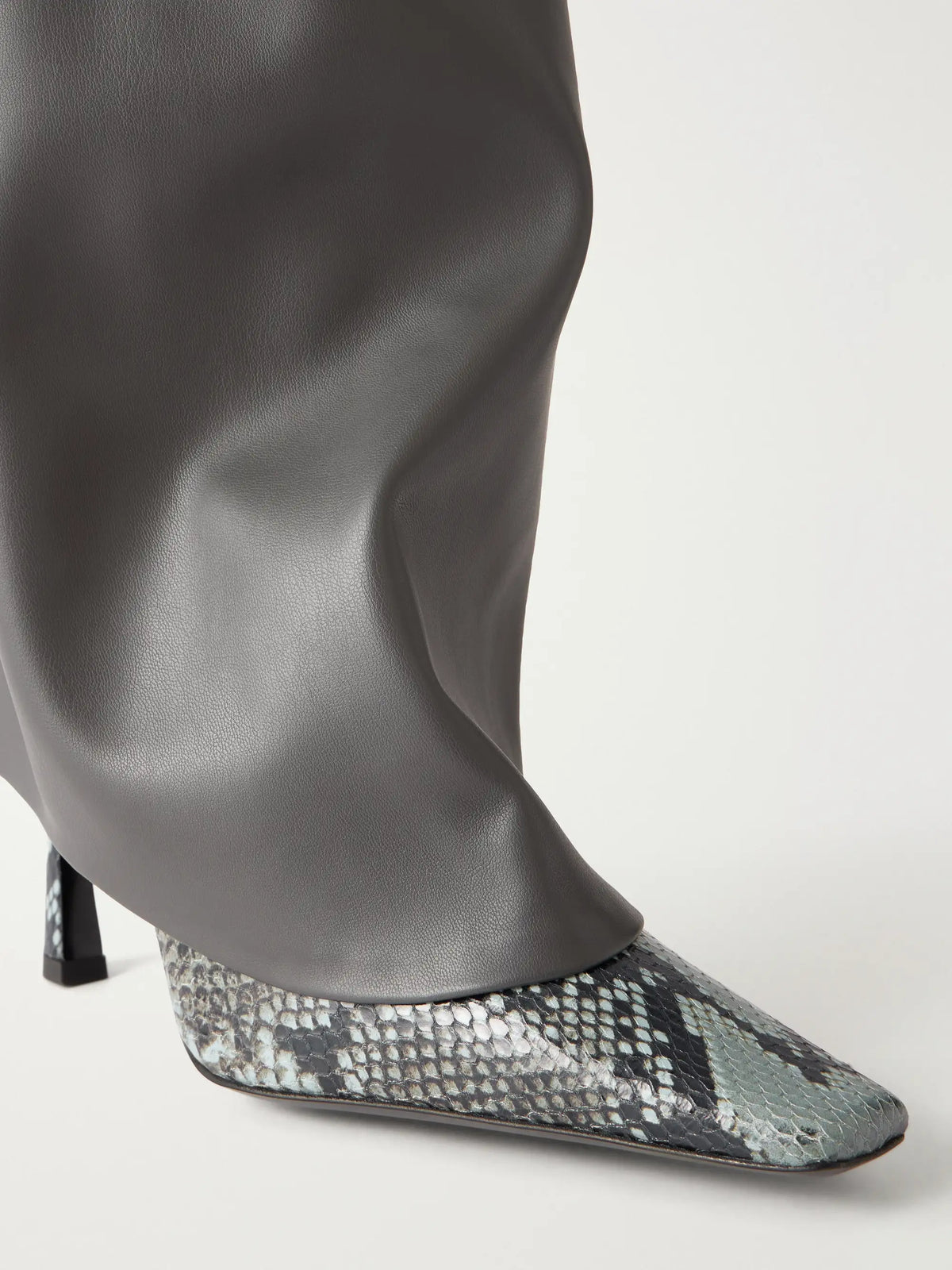 Attico Robin 95 Layered Snake-effect And Glossed Over-the-knee Boots