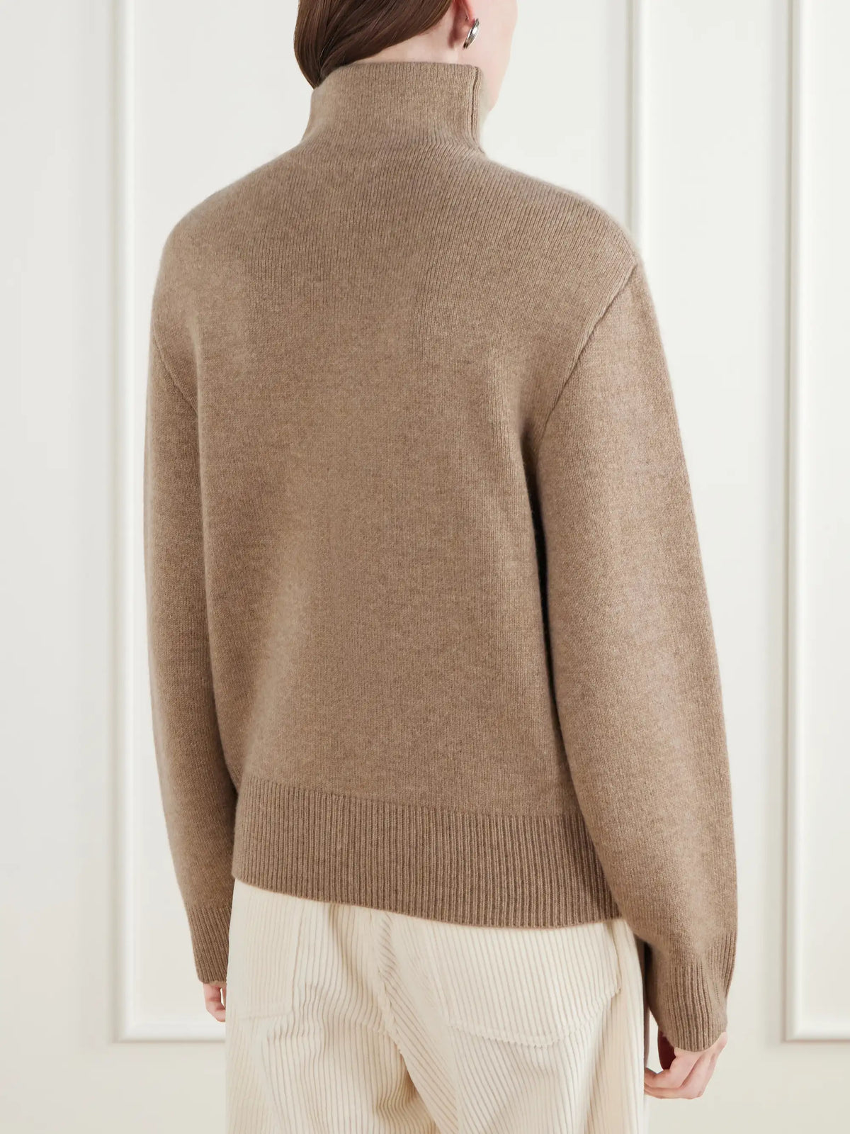 Almada Dana Merino Wool And Cashmere-blend Half-zip Sweater