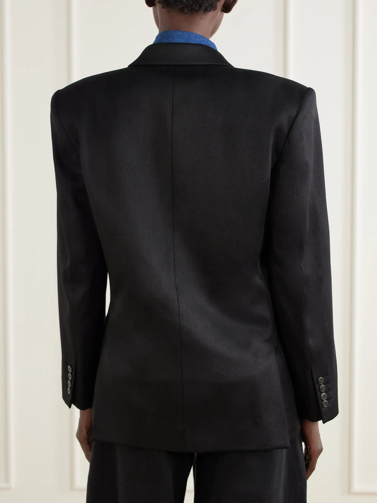 Willy Chavarria Manuela Double-breasted Wool-blend Twill Blazer