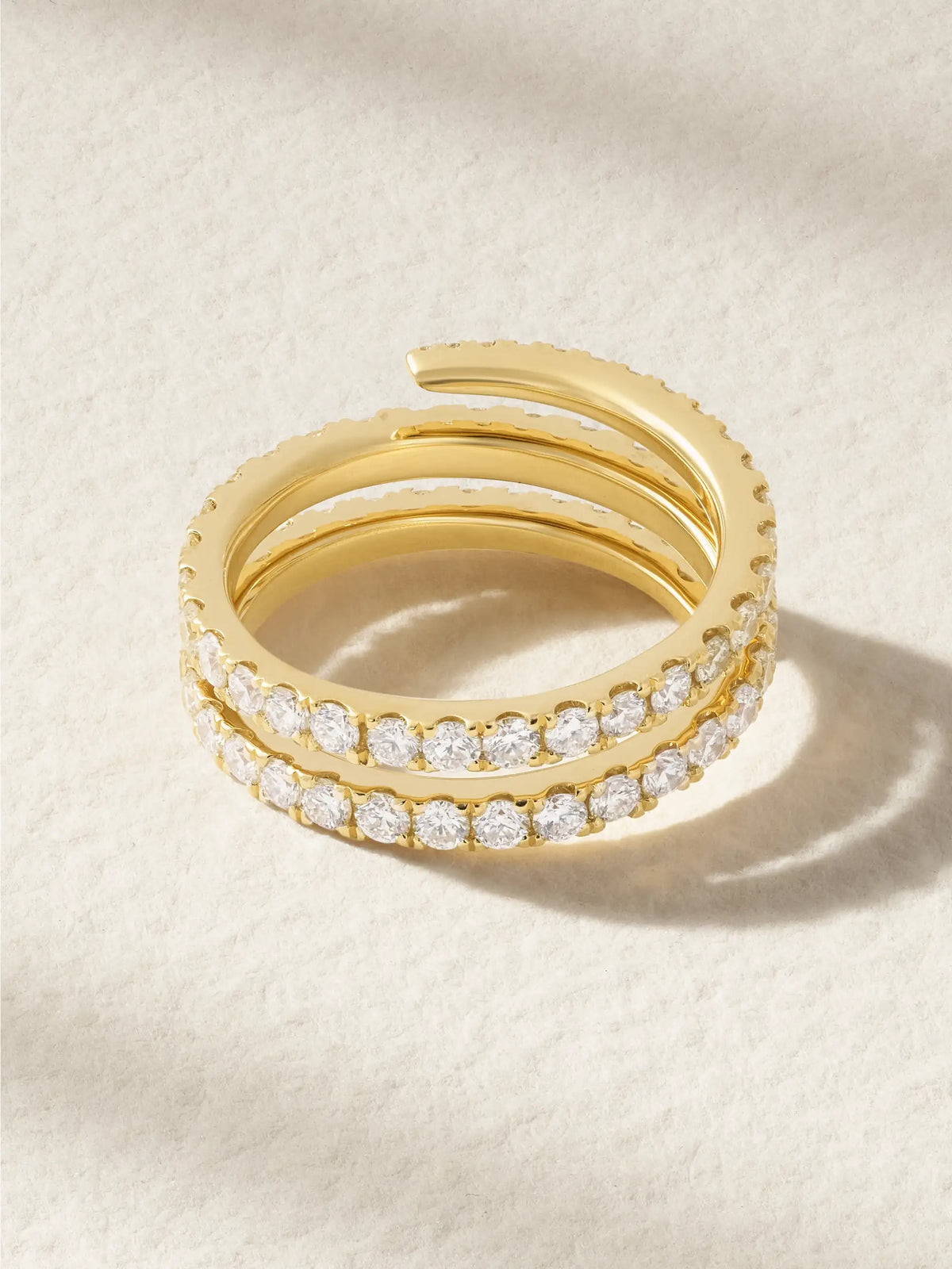 Coil 18-karat Gold Diamond Ring