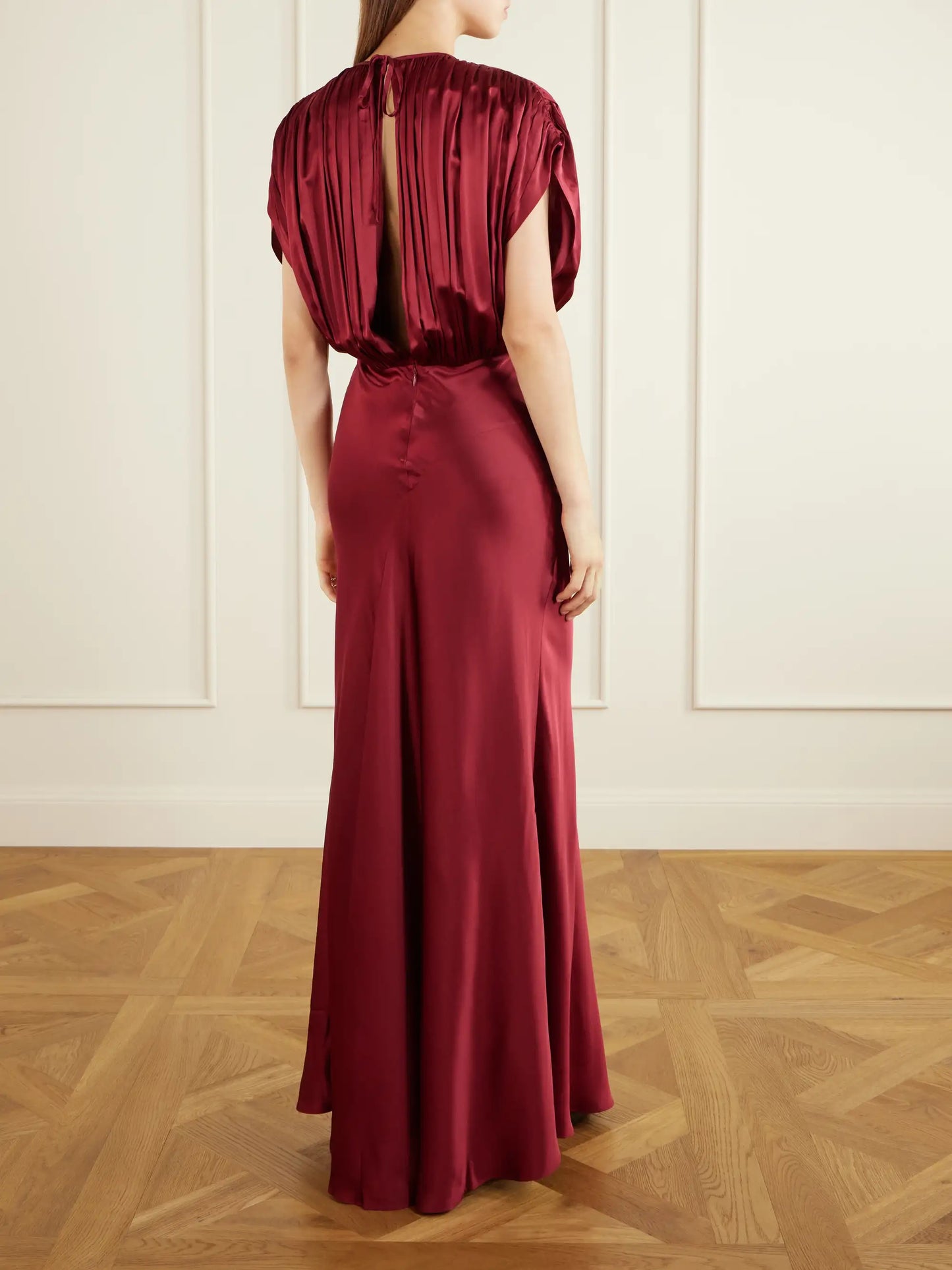 Coco Gathered Satin Maxi Dress