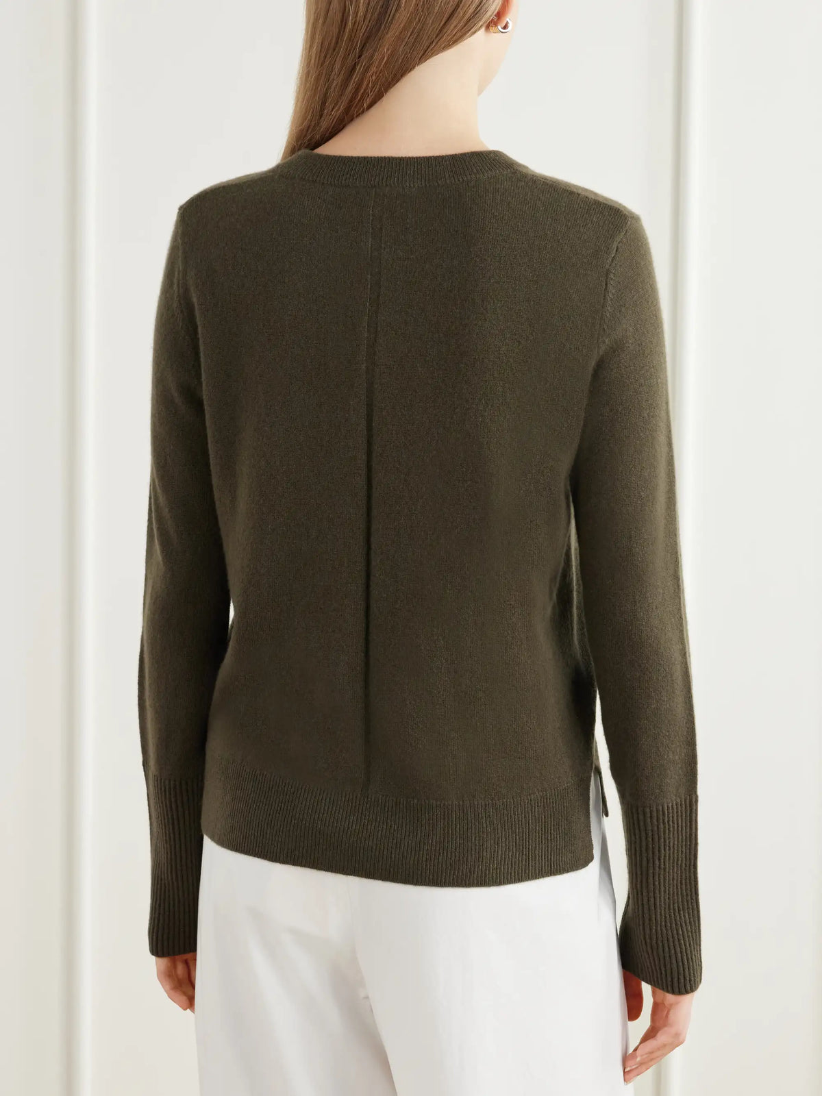 La Ligne Solid Lean Lines Cashmere Sweater