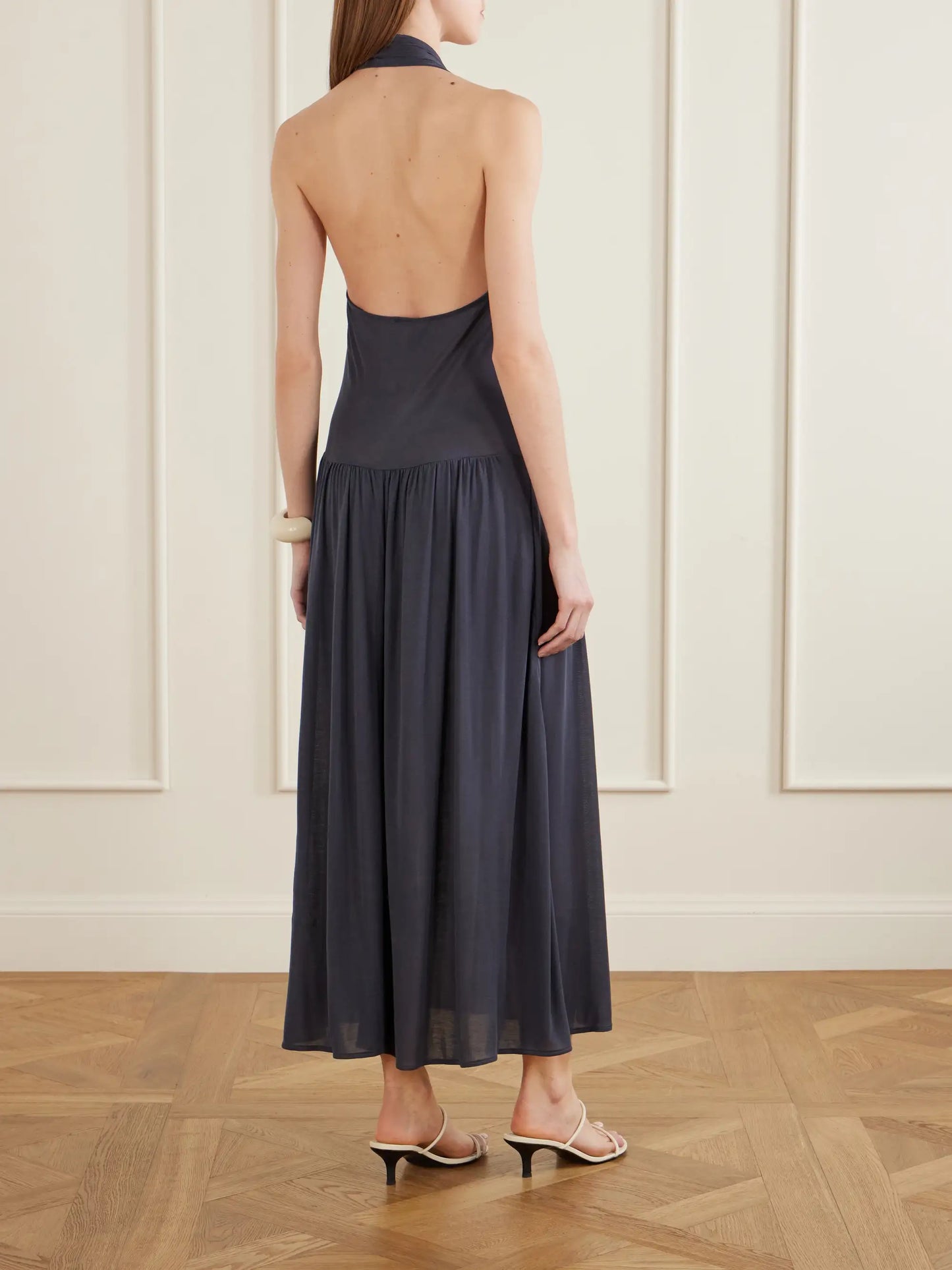 Tencel Lyocell Halterneck Midi Dress
