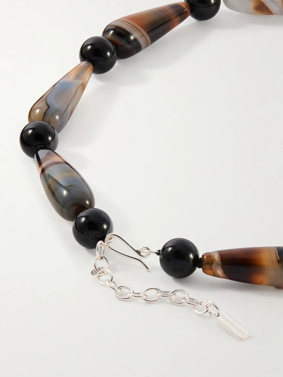 Completedworks The Depths Of Time Beaded Silver-plated Agate Necklace