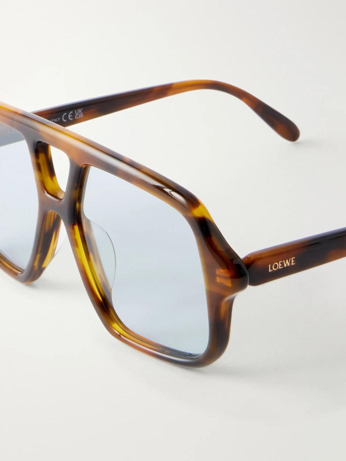 Loewe Slim Light Aviator-frame Tortoiseshell Acetate Sunglasses