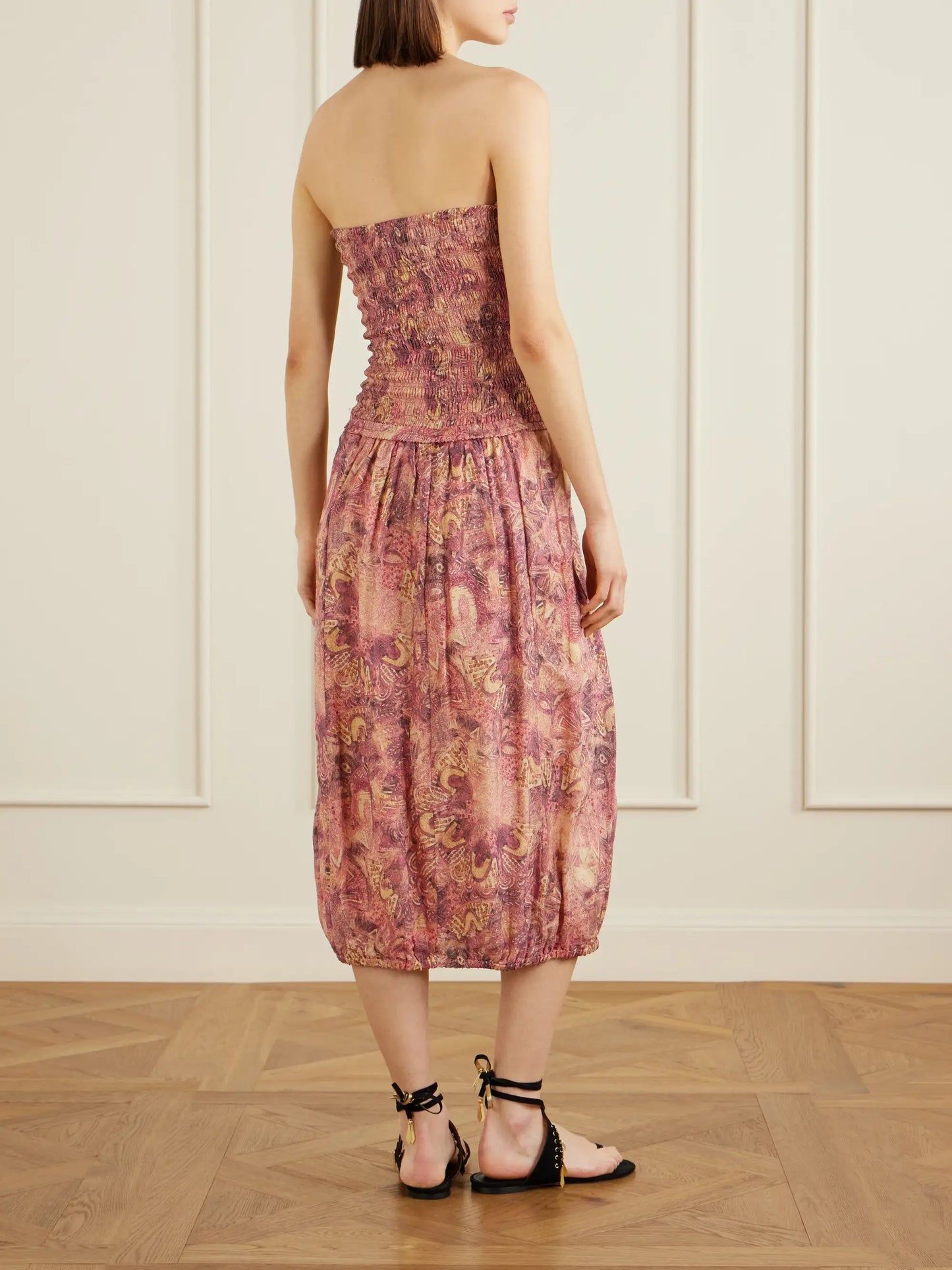 Cleane Silk-chiffon Midi Dress