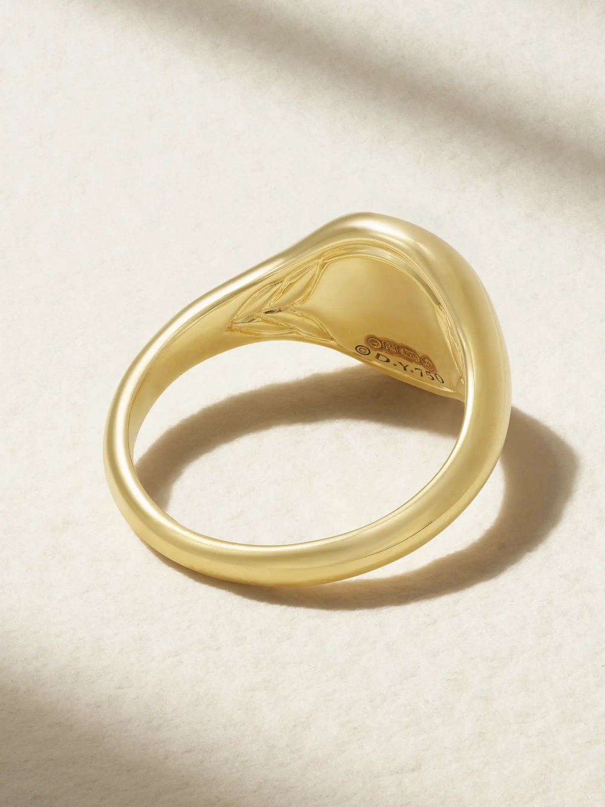 Initial 18-karat Gold Diamond Pinky Ring
