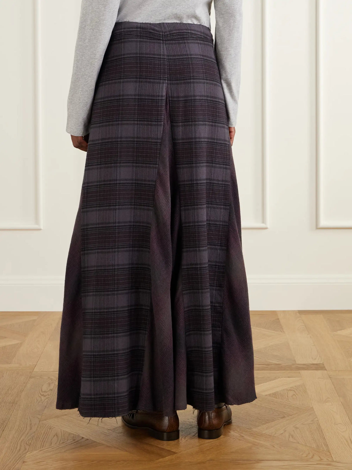 Our Legacy Rebel Checked Cotton-flannel Maxi Skirt