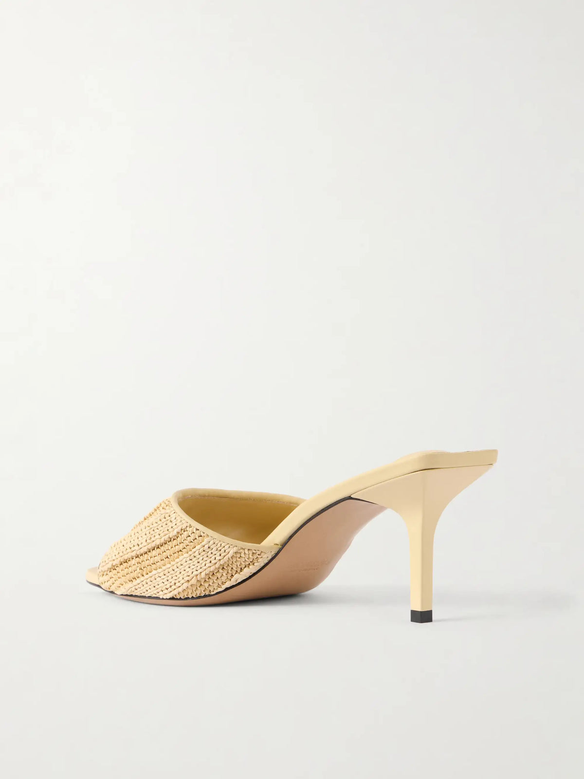 Raffia-effect Leather Sandals