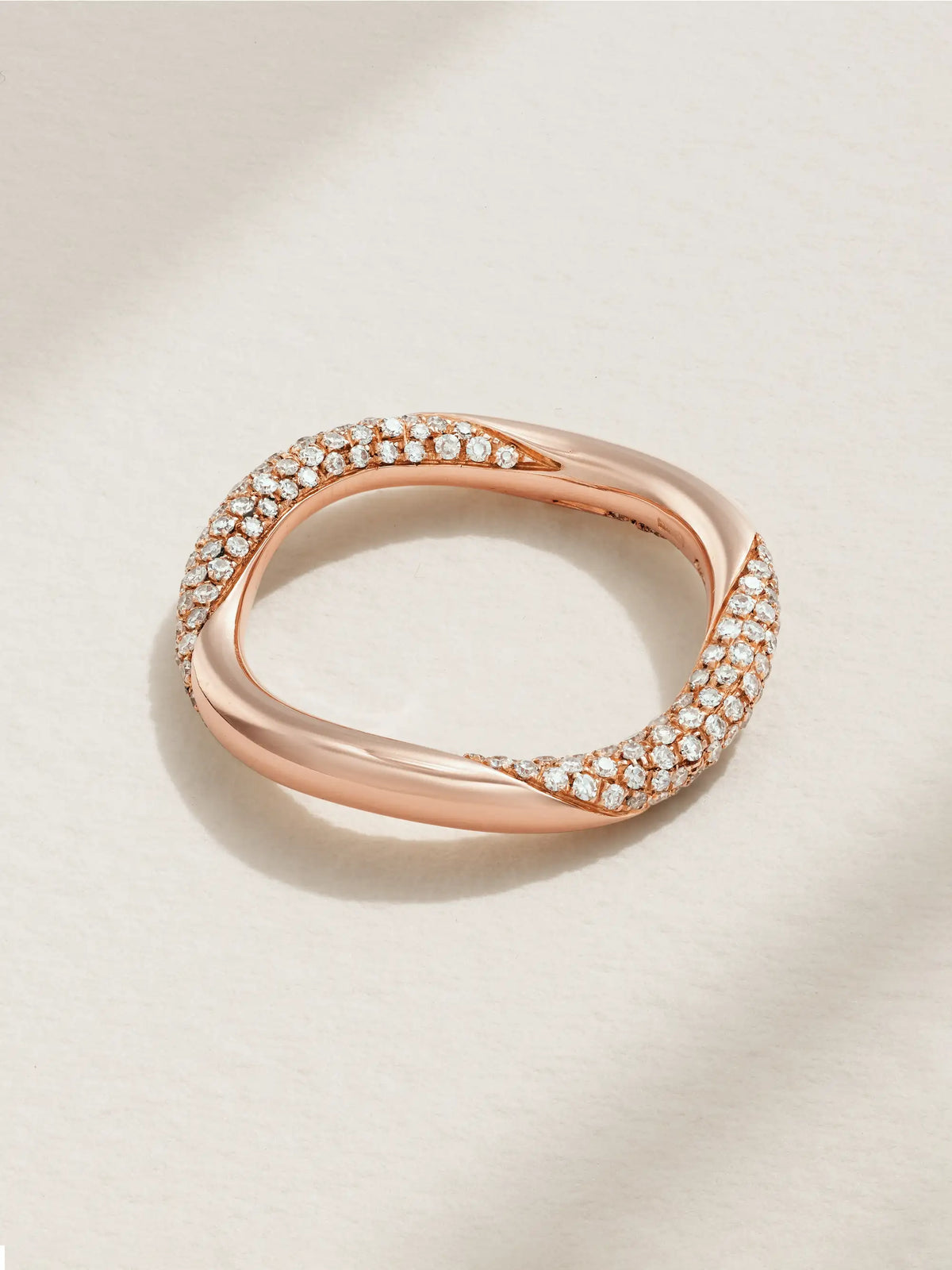 Wave 18-karat Rose Gold Diamond Ring