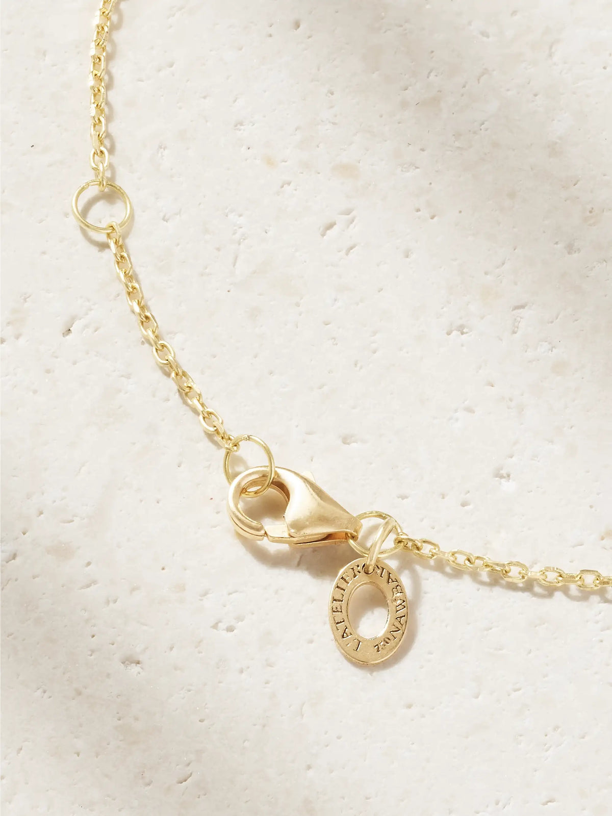 Lotus Moon 18-karat Gold Multi-stone Necklace