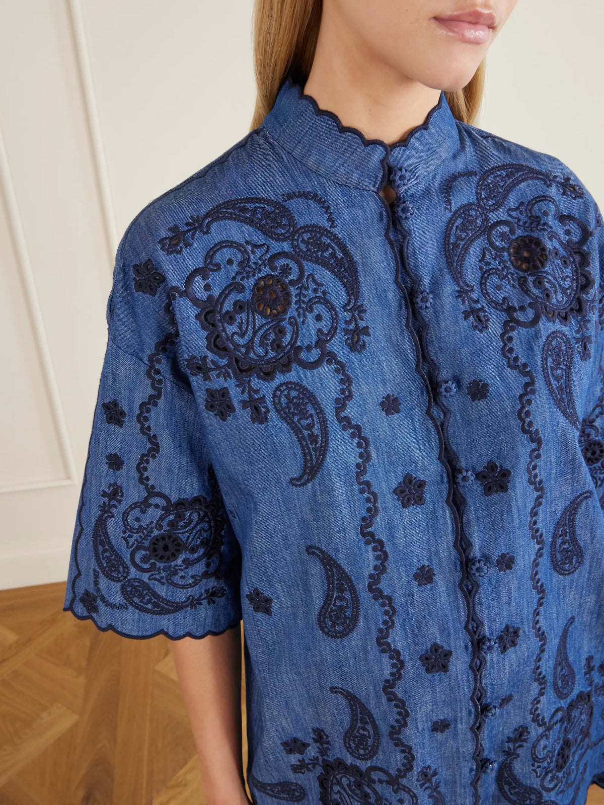 Aster Embroidered Denim Shirt